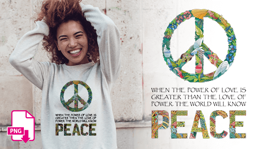                                                       Druckvorlage Sweatshirt Peace
