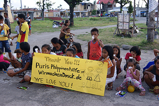 Dankeschön von Taifun-Opfern Philippinen für Spende
