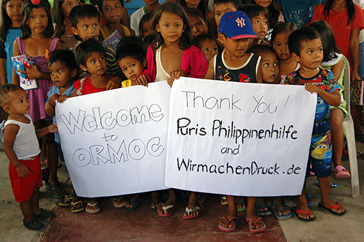 Dankeschön von Taifun-Opfern Philippinen für Spende