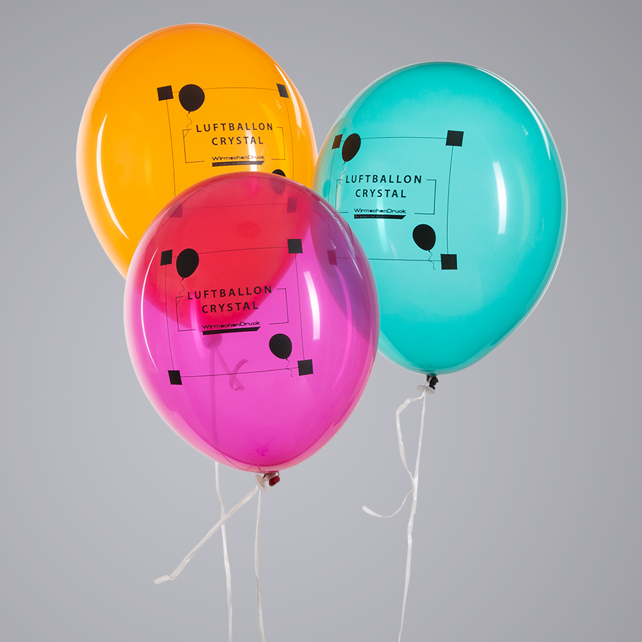  Individuell bedruckbare Luftballons der Variante Crystal 