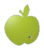 Hochwertige zertifizierte Fu�bodenaufkleber in Apfel-Form