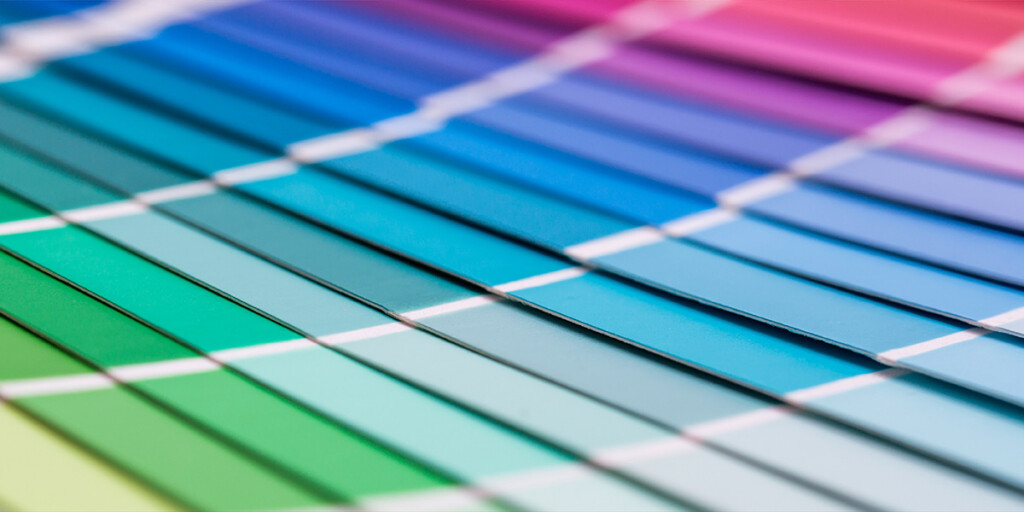 Ausschnitt eines Farbfächers für Sonderfarben wie HKS und Pantone