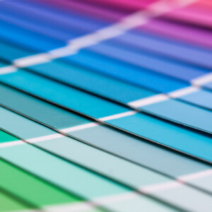 Ausschnitt eines Farbfächers für Sonderfarben wie HKS und Pantone