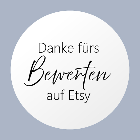 Etikettenvorlage, Schwarz auf Weiß: "Danke fürs Bewerten auf Etsy"