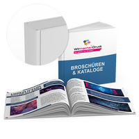 Broschüre mit PUR-Klebebindung, Endformat Quadrat 10,5 cm x 10,5 cm