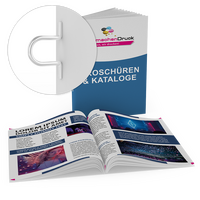 Broschüre mit Ringösen, Endformat DIN lang (105 x 210 mm)