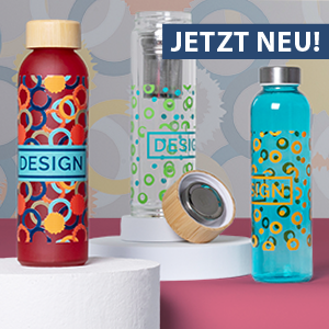Individuell bedruckte Glasflaschen mit Farbauswahl