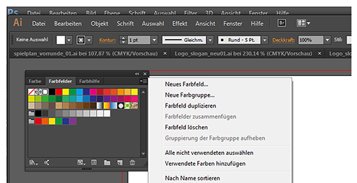 Neues Farbfeld anwählen