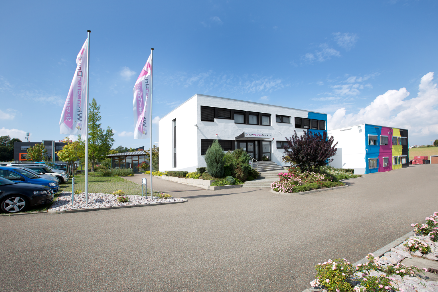 Firmengebäude der WIRmachenDRUCK GmbH in Backnang Waldrems