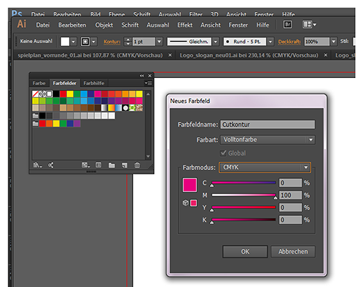 Anlegen von der Cutkontur in Adobe Illustrator