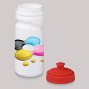 Sportflasche Easy Squeeze in Weiß-Rot