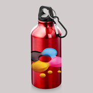 rote Alu-Trinkflasche mit Karabiner