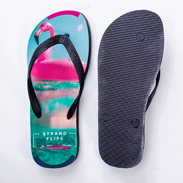 Individuelle Strandflips mit schwarzer Sohle