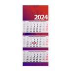 3-Monatskalender 2024 (Mehrblock), 30 x 70 cm (4/0-farbig)