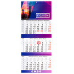 3-Monatskalender (Mehrblock), 30 x 70 cm (5/0-farbig CMYK + 1 Sonderfarbe)