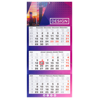 3-Monatskalender (Mehrblock), 33 x 70 cm (5/0-farbig CMYK + 1 Sonderfarbe)