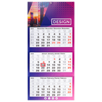 3-Monatskalender (Mehrblock), 33 x 70 cm (5/0-farbig CMYK + 1 Sonderfarbe)