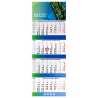 4-Monatskalender (Mehrblock), 30 x 90 cm (4/0-farbig)