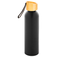 Aluminiumflasche mit Bambusdeckel unbedruckt