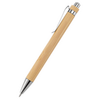 Bambus-Kugelschreiber mit Metallclip, ohne Werbeanbringung