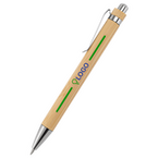 Bambus-Kugelschreiber mit Metallclip