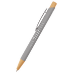 Bambus-Softtouch-Kugelschreiber Pastell mit einseitiger Lasergravur