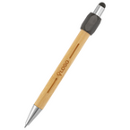 Bambus-Touchpen-Kugelschreiber Spinner mit einseitiger Lasergravur