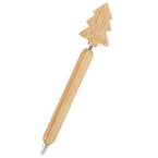 Bambus-Weihnachtskugelschreiber, ohne Werbeanbringung