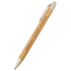 Bambus-Weizenstroh-Kugelschreiber mit einseitiger Lasergravur