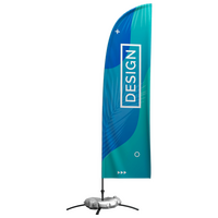 Beachflag Basic Straight M bedruckt inkl. Gestaenge, Kreuzfuss und Wassertank