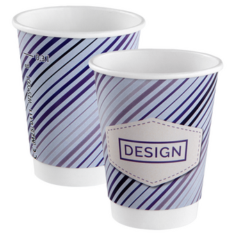 Becher doppelwandig mit Eichstrich 300 ml, 4/0-farbig (CMYK)