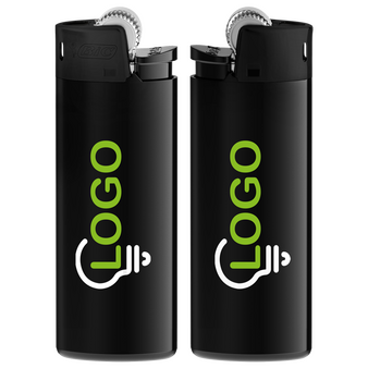 BIC®-Reibradfeuerzeug Mini schwarz, 2-farbig beidseitig bedruckt