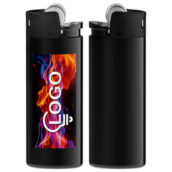 BIC®-Reibradfeuerzeug Mini schwarz, 4/0-farbig einseitig bedruckt