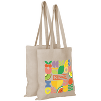 Bio-Baumwolltasche naturfarben, Langhenkel - 4/0-farbig, einseitig bedruckt