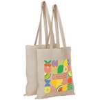 Bio-Baumwolltasche naturfarben, Langhenkel - 4/0-farbig, einseitig bedruckt