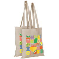 Bio-Baumwolltasche naturfarben, Langhenkel - 4/4-farbig, beidseitig bedruckt