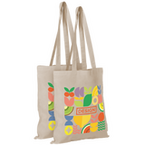Bio-Baumwolltasche naturfarben, Langhenkel - 4/4-farbig, beidseitig bedruckt