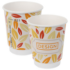 Bio-Becher doppelwandig mit Eichstrich 200 ml, 4/0-farbig (CMYK)