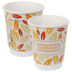 Bio-Becher doppelwandig mit Eichstrich 200 ml, 4/0-farbig (CMYK)