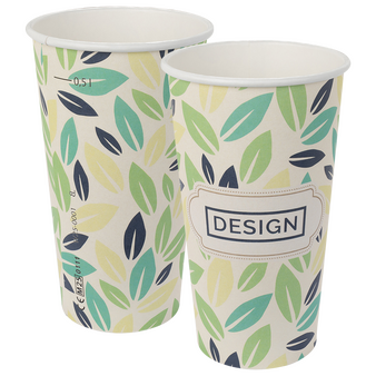 Bio-Becher einwandig mit Eichstrich 500 ml, 4/0-farbig