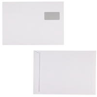Briefumschlag DIN B4 (Lasche an der schmalen Seite) haftklebend mit Fenster unbedruckt weiß