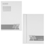 Briefumschlag DIN C4 (Lasche an der breiten Seite) haftklebend mit Fenster beidseitig 1/1 bedruckt