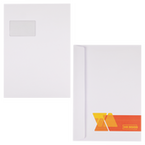 Briefumschlag DIN C4 (Lasche an der breiten Seite) haftklebend mit Fenster einseitig 0/4 farbig bedruckt (Rückseite)