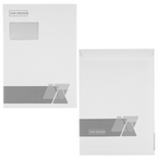 Briefumschlag DIN C4 (Lasche an der schmalen Seite) haftklebend mit Fenster beidseitig 1/1 bedruckt