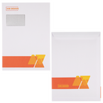Briefumschlag DIN C4 (Lasche an der schmalen Seite) haftklebend mit Fenster beidseitig 4/4 farbig bedruckt