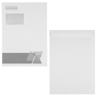 Briefumschlag DIN C4 (Lasche an der schmalen Seite) haftklebend mit Fenster einseitig 1/0 bedruckt