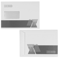 Briefumschlag DIN C5 (Lasche an der schmalen Seite) haftklebend mit Fenster beidseitig 1/1 bedruckt
