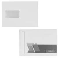 Briefumschlag DIN C5 (Lasche an der schmalen Seite) haftklebend mit Fenster einseitig 0/1 bedruckt (Rückseite)