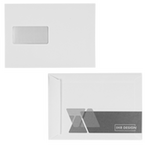 Briefumschlag DIN C5 (Lasche an der schmalen Seite) haftklebend mit Fenster einseitig 0/1 bedruckt (Rückseite)
