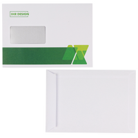 Briefumschlag DIN C5 (Lasche an der schmalen Seite) haftklebend mit Fenster einseitig 4/0 farbig bedruckt